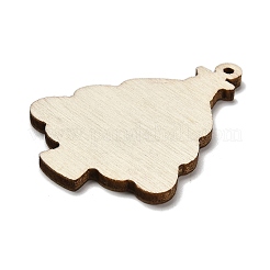 ウッドペンダント  クリスマステーマのチャーム  クリスマスツリー  44.5x33x2.5mm  穴：1.8mm&nbsp;WOOD-Z003-03B