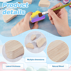 木製ディスプレイ装飾1セット  雲  アンティークホワイト  21~38.5x36~61x20mm  9個/セット&nbsp;WOOD-OC0004-03