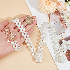1Pc Acrylic Pearl Braided Stretch Chain Belts&nbsp;AJEW-CP0008-12A