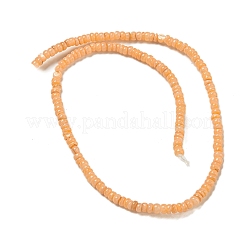 染め天然淡水シェルビーズ連売り  ロンデル  砂茶色  1~4.5x4~4.5x2~4.5mm  穴：0.5mm  約159個/連  15.12''（38.4センチメートル）&nbsp;X1-BSHE-G039-07A