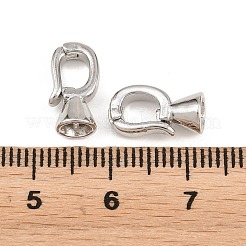 真鍮製折りたたみ式クラスプ  鐘  ラックめっき  長持ちメッキ  鉛フリー＆カドミウムフリー  プラチナ  12.5x6.5x5.5mm  穴：3.5mm&nbsp;KK-H292-29P