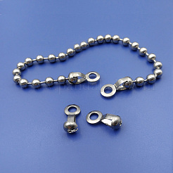 304ステンレススチールボールチェーンコネクター  プルループコネクター  ステンレス鋼色  21.5x9.5x7.5mm  穴：5.16mm  6mm / 6.5mmボールチェーンに適合&nbsp;STAS-WH0014-28D-P