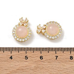 Brass Micro Pave Clear Cubic Zirconia Pendants&nbsp;KK-D228-01G-01