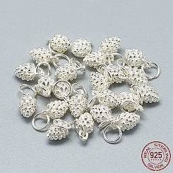 925スターリングシルバーチャーム  丸カン付き  松かさ  銀  10x5.5x5.5mm  穴：4mm&nbsp;X-STER-T002-297S