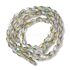 Transparent Electroplate Glass Beads Strands&nbsp;GLAA-K064-03B-HR03