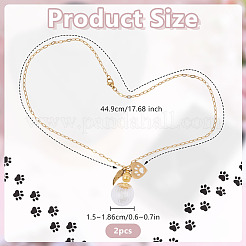 2Pcs 304 Stainless Steel Pendant Necklaces&nbsp;NJEW-DR00036