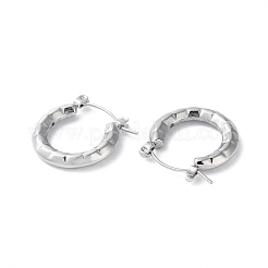 変色しない304ステンレススチールフープピアス  ラウンド  ステンレス鋼色  21x20x3.5mm&nbsp;STAS-Z052-11P