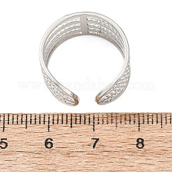 304ステンレススチールカフオープンリング  ステンレス鋼色  11mm  usサイズ7 1/4(17.5mm)&nbsp;RJEW-P191-17P
