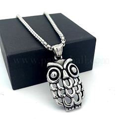 Vintage Gothic Owl Pendant 304 Stainless Steel Men’s Necklaces&nbsp;II3155