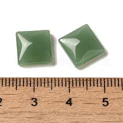 ガラスカボション  天然石風  正方形  シーグリーン  10x10x4mm&nbsp;GLAA-B017-02B