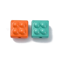 塗装合金ビーズをスプレー  ビルディングブロック  ミックスカラー  8x8x5mm  穴：1.2mm&nbsp;PALLOY-Q445-05