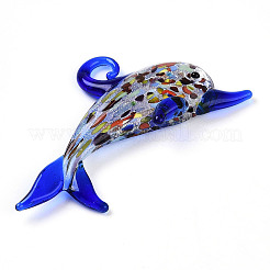 Handmade Silver Foil Lampwork Big Pendants&nbsp;LS-LAMP-T023-13B