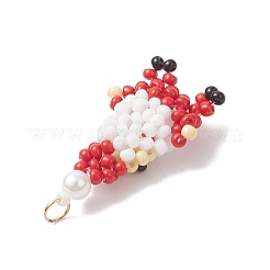Glass Seed Beaded Santa Claus Pendants&nbsp;PALLOY-MZ01031