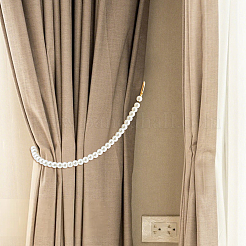 2Pcs Glass Pearl Beads Curtain Tiebacks Clips&nbsp;HJEW-FH00159