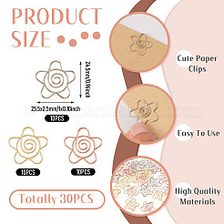 30Pcs 3 Colors Flower Iron Paper Clips&nbsp;AJEW-TA0003-63