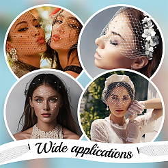 Vintage Polyester Rhinestone Mesh Face Veils for Women&nbsp;AJEW-WH0596-182A