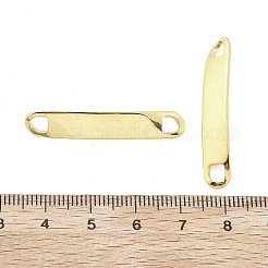 201 ステンレス鋼リンク/コネクター  楕円形  空白タグのスタンプ  18KGP本金メッキ  36x6x1mm  穴：4x3.5mm&nbsp;STAS-S158-09B-G