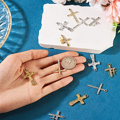 20pcs10スタイルアロイラインストーンペンダント  クロス  ミックスカラー  25~34x17~21x2mm  穴：1.8~2mm  2個/カラー&nbsp;FIND-TA0007-84