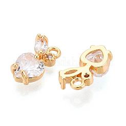 Brass Micro Pave Cubic Zirconia Charms&nbsp;KK-N263-63G
