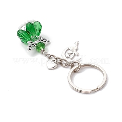 Glass & Tibetan Style Alloy Keychain&nbsp;KEYC-MZ00037-09