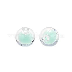 透明なアクリルビーズ  二層ビーズ  ラウンド  アクアマリン  8x7.5mm  穴：2mm  約100個/袋&nbsp;TACR-YW0001-03C