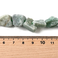 天然グリーンアベンチュリンジェムストーンビーズ連売り  ラフ原石  ナゲット  7~25x9~26x7~20mm  穴：0.8~1.2mm  約10~18個/連  7.28''~7.87''（18.5~20センチメートル）&nbsp;G-S386-C03