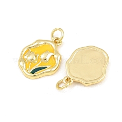 Brass with Enamel Pendants&nbsp;KK-CBADB87-04G