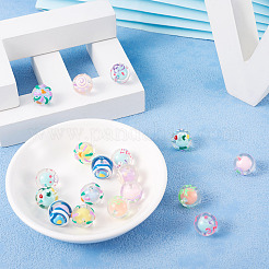 18Pcs 9 Colors Transparent Acrylic Enamel Beads&nbsp;TACR-TA0001-15