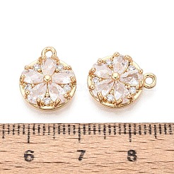 Brass Micro Pave Clear Cubic Zirconia Pendants&nbsp;KK-T080-86G