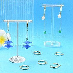 201ステンレススチール製ハギーフープピアス金具10個  ループと316サージカルステンレススチールピン付き  24KGP本金メッキ  18ゲージ  21x19x2.5mm  穴：2.5mm  ピン：1mm&nbsp;STAS-SZ0003-21B