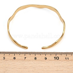 女性用304ステンレススチールカフバングル  ゴールドカラー  1/4インチ（0.8cm）  内径：2-1/8インチ（5.3cm）&nbsp;BJEW-B147-01G