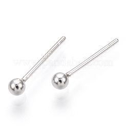 スターリングシルバー ラウンド ボール スタッド イヤリング 925 個  銀  2.5mm  ピン：0.8mm&nbsp;STER-T005-01B