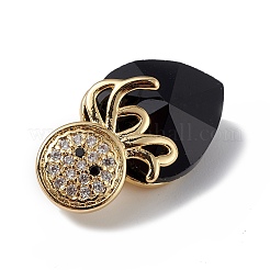 Real 18K Gold Plated Rack Plating Brass Micro Pave Cubic Zirconia Pendants&nbsp;KK-C015-25G-01