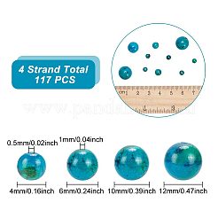 117Pcs 4 Styles Synthetic Yellow Turquoise(Jasper) Beads Strands&nbsp;TURQ-AR0001-22