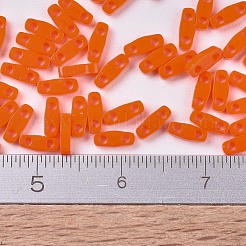 MIYUKIクォーターティラビーズ  日本製シードビーズ  2穴  （qtl406)不透明なオレンジ  5x1.2x1.9mm  穴：0.8mm  約4800個/100g&nbsp;SEED-J020-QTL0406