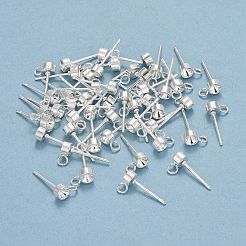 変色しない304ステンレススチールスタッドピアス金具  カン付き  先のとがったリボリラインストーン用  ステンレス鋼色  トレイ：5.5mm  9x6x3mm  穴：2mm  ピン：0.8mm&nbsp;STAS-H410-04P-C