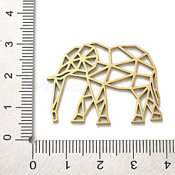 304ステンレススチールフィリグリージョイナーリンク  レーザー切断  象  ゴールドカラー  25x35.5x1.5mm&nbsp;STAS-B054-10G