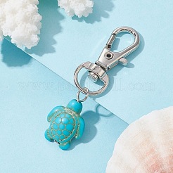 Synthetic Turquoise Tortoise Pendant Decorations&nbsp;HJEW-JM01355-01