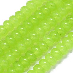 天然石マレーシアジェイドビーズ連売り  染め＆加熱  ロンデル  緑黄  8~8.5x4.5~5.5mm  穴：0.9~1mm  約74~76個/連  15.08''~15.35''（38.3~39センチメートル）&nbsp;G-B165-G01-5x8mm-05
