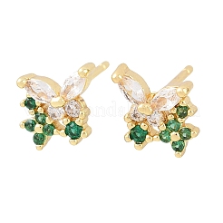 Brass Micro Pave Cubic Zirconia Stud Earrings for Women&nbsp;KK-A305-07G-05