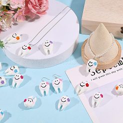 24Pcs 6 Colors Opaque Resin Pendants&nbsp;RESI-CO000110-01