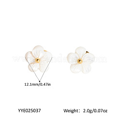 女性用調節可能なシェルカフオープンリング  花  18KGP本金メッキ  12.1mm  内径：16mm&nbsp;FP7306