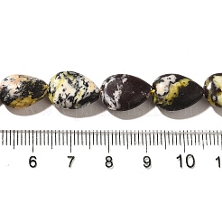 ナチュラルイエローターコイズ（ジャスパー）ビーズ連売り  ティアドロップ  13.5~14x10~10.5x5mm  穴：1mm  約27~28個/連  37.3~38.3cm&nbsp;G-I377-A14