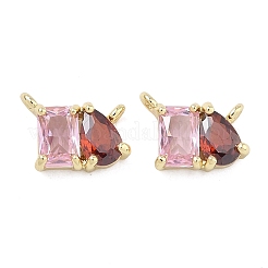 Brass Micro Pave Cubic Zirconia Charms&nbsp;KK-C251-04G-B