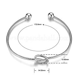 Hot Trending Knot Rhodium Plated 925 Sterling Silver Torque Cuff Bangle&nbsp;JB06A