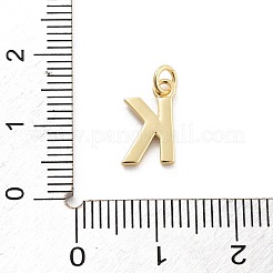 ラックメッキ真鍮チャーム  エナメルと丸カン付き  カドミウムフリー＆鉛フリー  長持ちメッキ  18KGP本金メッキ  文字L  文字k  11.5x7x1mm  穴：2.5mm&nbsp;KK-C065-03K-G