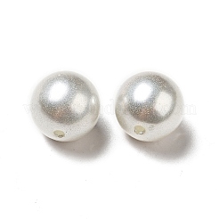 ABSプラスチックパール調ビーズ  ラウンド  ホワイトスモーク  15~16x15mm  穴：2mm&nbsp;LS-SACR-A001-02A
