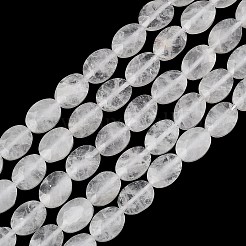 天然石クオーツクリスタルビーズ連売り  水晶  多面カット  フラットオーバル  8x6x3.5mm  穴：0.5mm  約46個/連  14.96''（38センチメートル）&nbsp;G-H349-A01-23