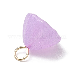 アクリル蓮のペンダント  304ステンレススチールループ付き  スミレ  12x10.5x8mm  穴：2.5mm&nbsp;PALLOY-JF02712-04