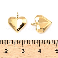 304ステンレススチールチャーム  ハートチャーム  18KGP本金メッキ  13x11x3mm  穴：3mm&nbsp;X-STAS-A089-27G